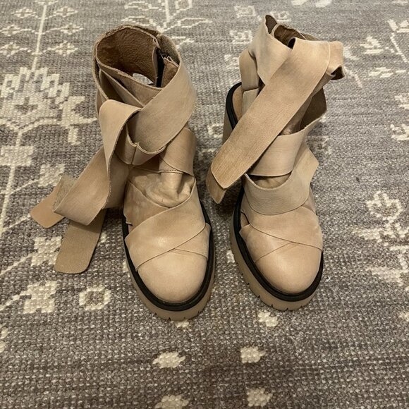 Free People Blake platform booties taupe bandage 37 - Picture 5 of 13